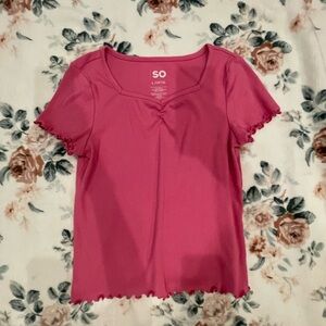 SO Vibrant Pink Ribbed Shirt